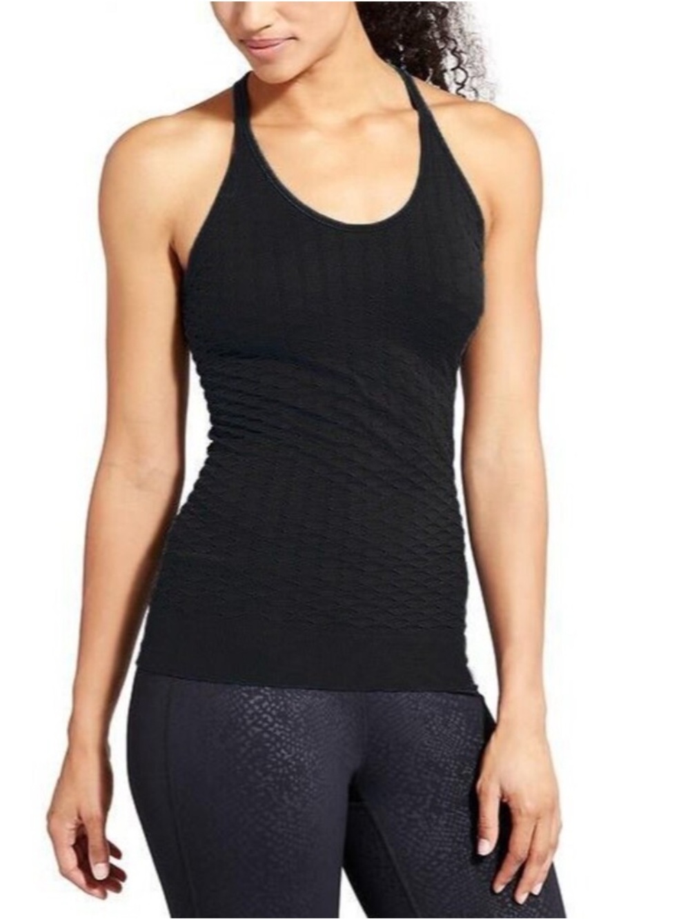 ATHLETA Epitomize Tank Top S Black Seamless Slim Fit Racerback